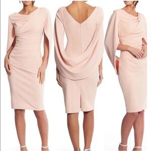 NWT Betsy & Adam A21207 cape Sheath dress